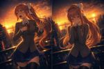 Make an artwork of Monika ("Doki Doki Literature Club"), posing in her uniform, yelping and then mewling.
Consider the references attached, adapting and integrating the required aspects seamlessly for the image's medium and artistic technique:
[Image 1] references for the face stylization (face anatomy shape) only
[Image 2] references for the cinematic qualitties, composition principles and color approach (color filter, postproduction)
