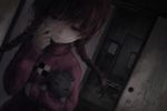 Image in style of Cytus and Sdorica by Rayark, close-up, dutch angle. Featuring Madotsuki from Yume Nikki.
The interior of the house was stale and quiet, smelling faintly of dust and old incense. It was unnervingly silent, devoid of the hum of a refrigerator or the background noise of a television. The shadows stretched long across the walls. Madotsuki stopped a few paces into the darkness. She reached into the deep pocket of her magenta sweater and pulled out a small, worn stuffed cat. She hugged it to her chest with one arm, her other hand coming up to pinch her cheek again—a sharp, grounding gesture.
